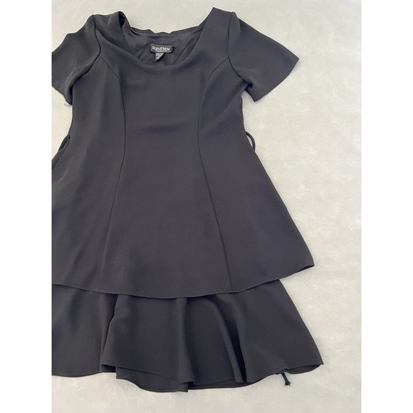 Randi May Collections Womens 10P Black Round Neck Ruffled Hem Midi Dress - Picture 3 of 11